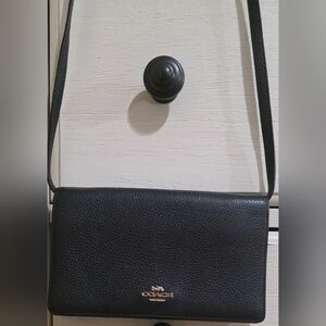 Coach Black Crossbody Leather Shoulder Bag